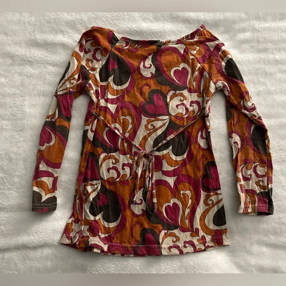 Groovy Hippie long sleeve girls shirt with buttons Vintage size 6X